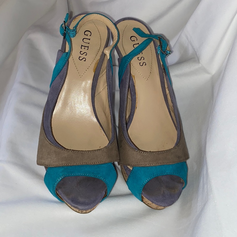 Guess Suede slingback heal sandals